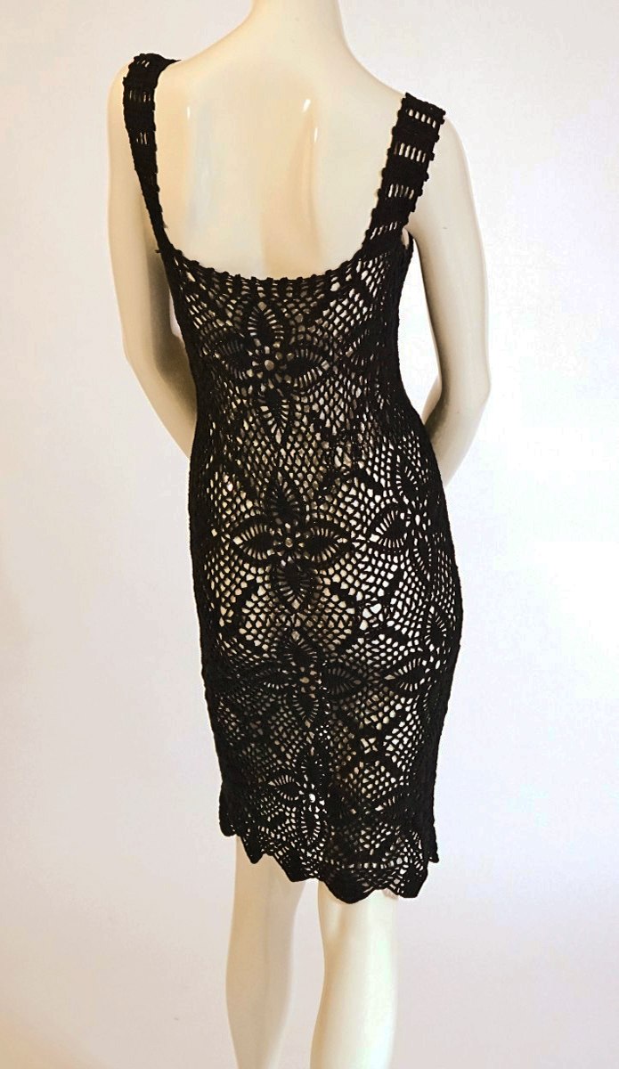 Anika Crochet-Knit Short Dress