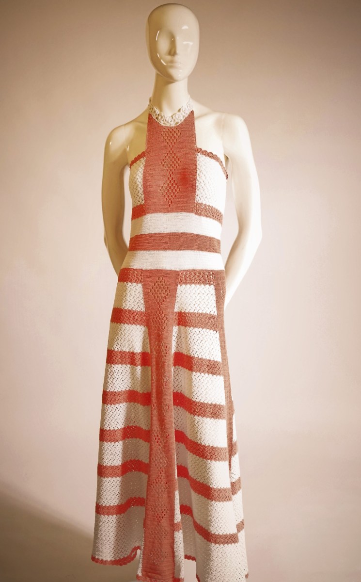 Bailey Crochet-Knit Halterneck Maxi Dress