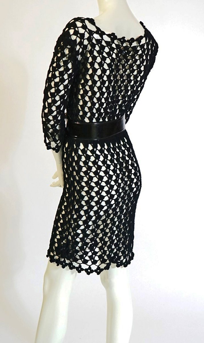 Luisa Crochet-Knit Short Dress