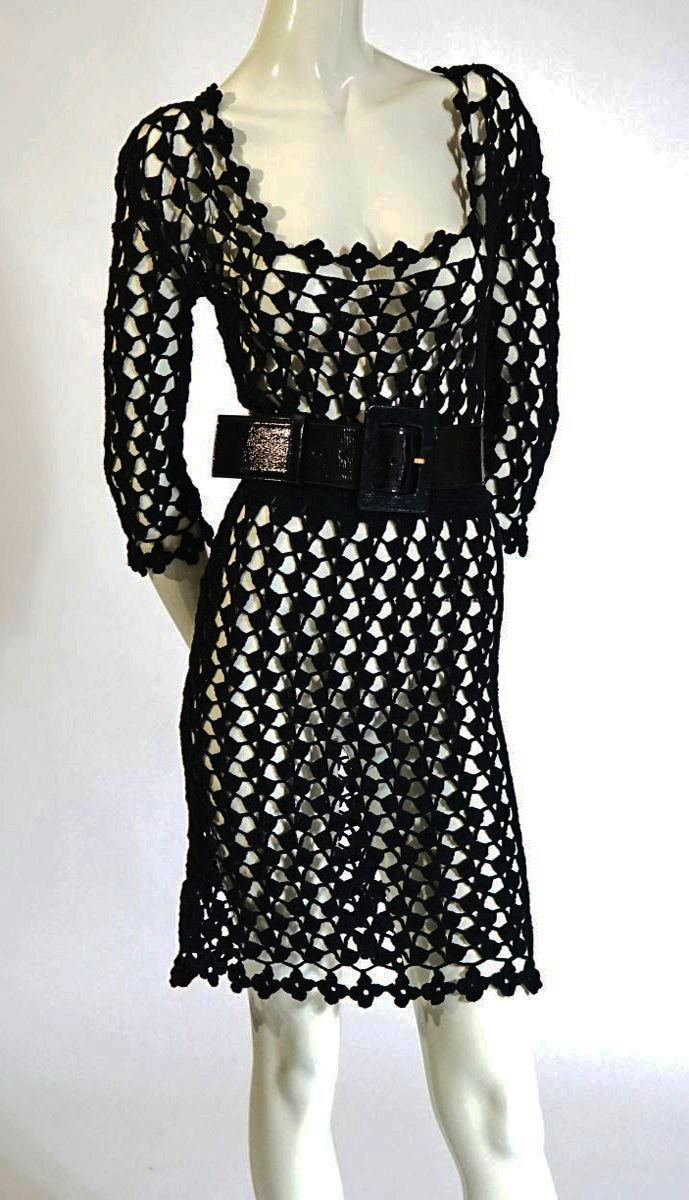 Luisa Crochet-Knit Short Dress