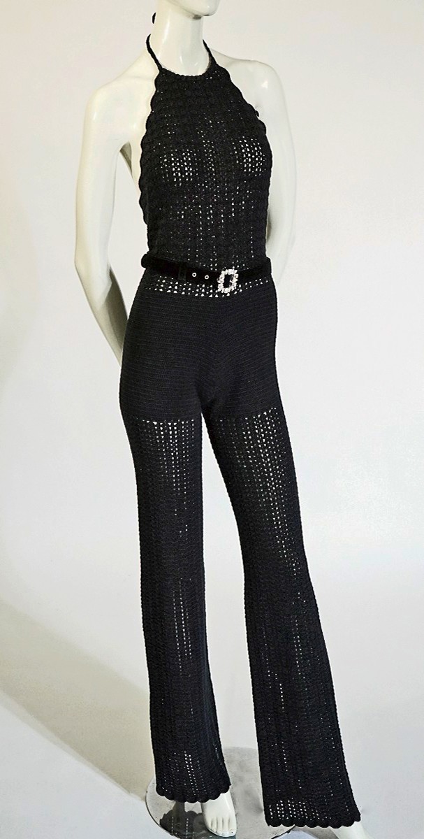 Remi Crochet-Knit Crewneck Jumpsuit